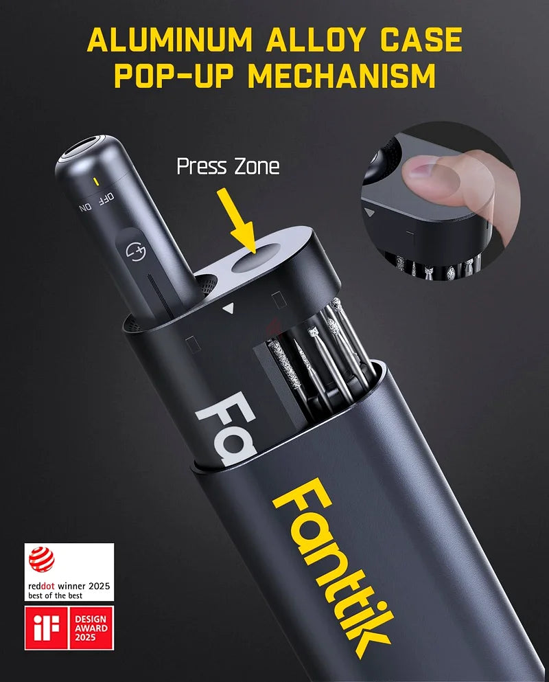 Rotary Tool Kit - 25,000RPM Brushless Motor, 5-Speed Precision Control, Portable Mini Engraver with 35 Accessories and 360° Magnetic RevoStor Hub, DIY Polishing Drilling Cutting